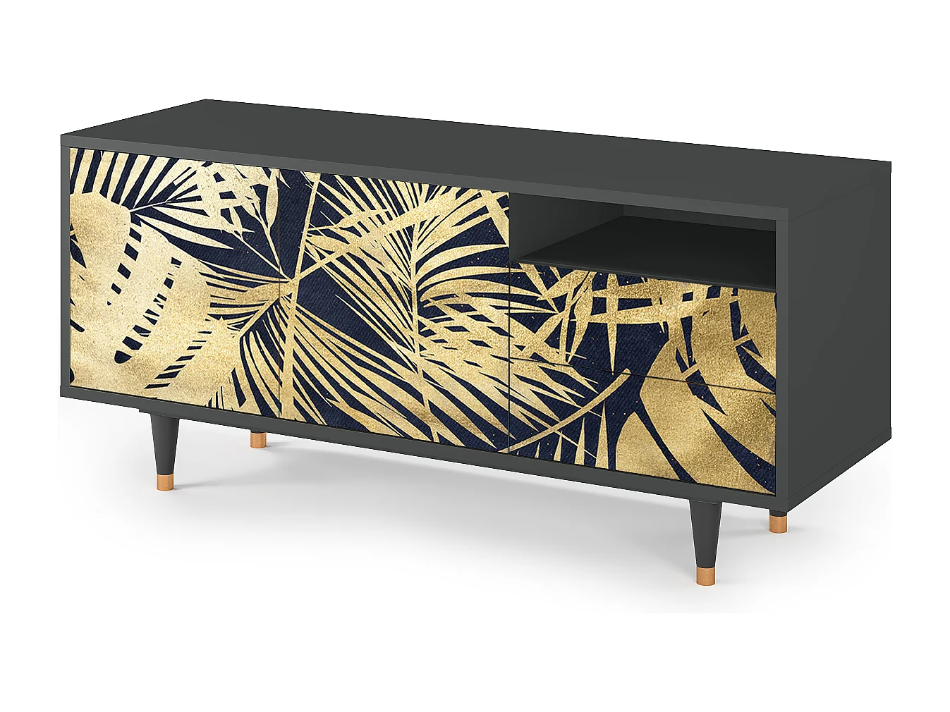 Mobile TV - 125х56х41 cm - T7 - Jungle Vibes, Antracite