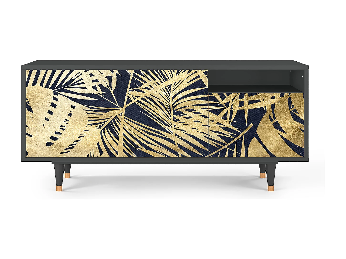 Meuble TV - 125х56х41 cm - T7 - Jungle Vibes, Anthracite