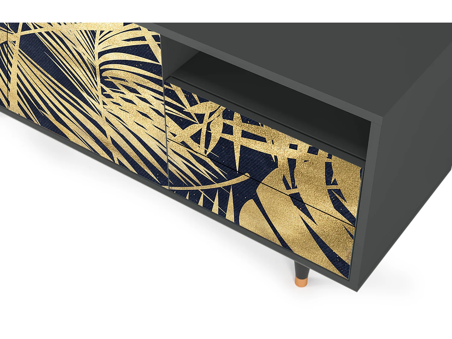 Meuble TV - 125х56х41 cm - T7 - Jungle Vibes, Anthracite