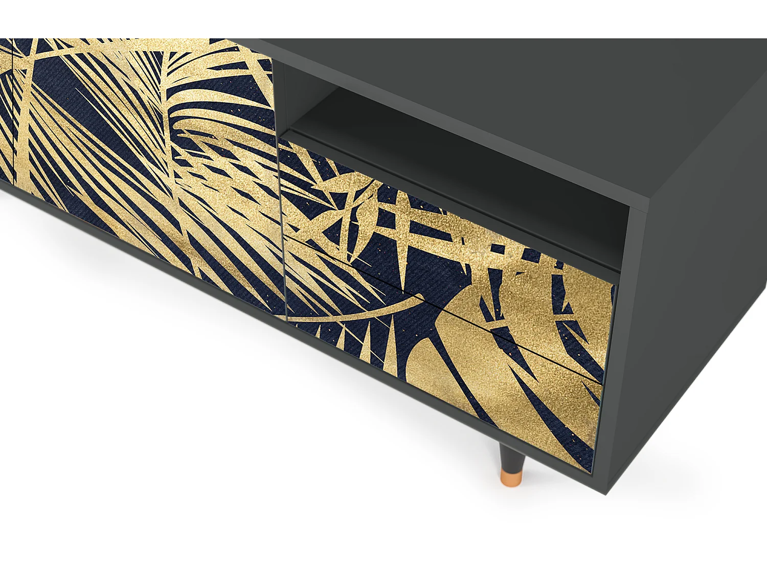 Meuble TV - 125х56х41 cm - T7 - Jungle Vibes, Anthracite