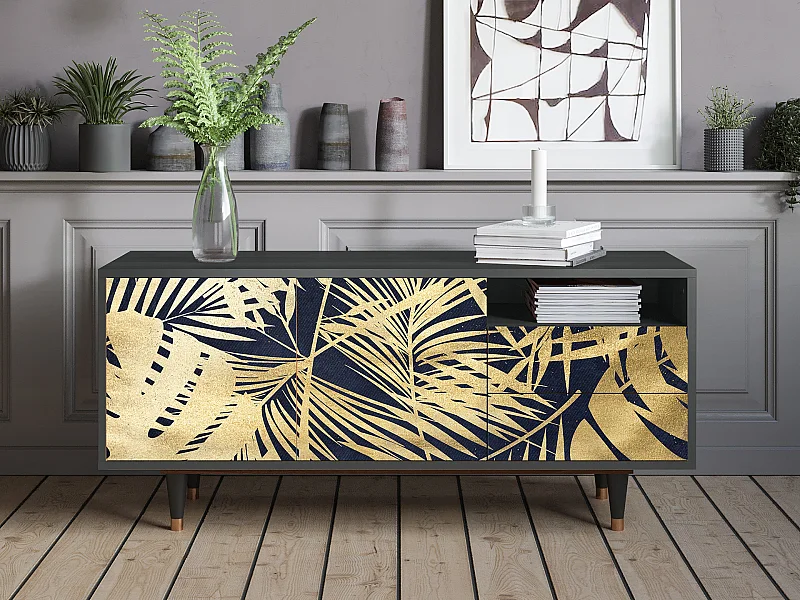 Mobile TV - 125х56х41 cm - T7 - Jungle Vibes, Antracite