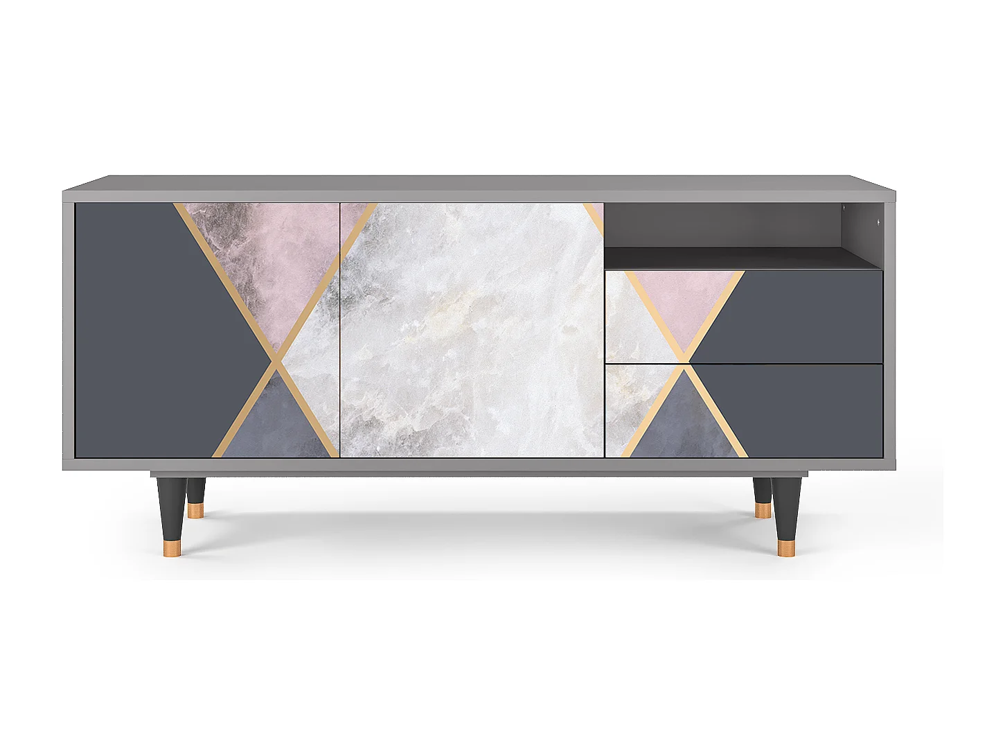 Meuble TV - 125х56х41 cm - T7 - Ideal Harmony, Gris