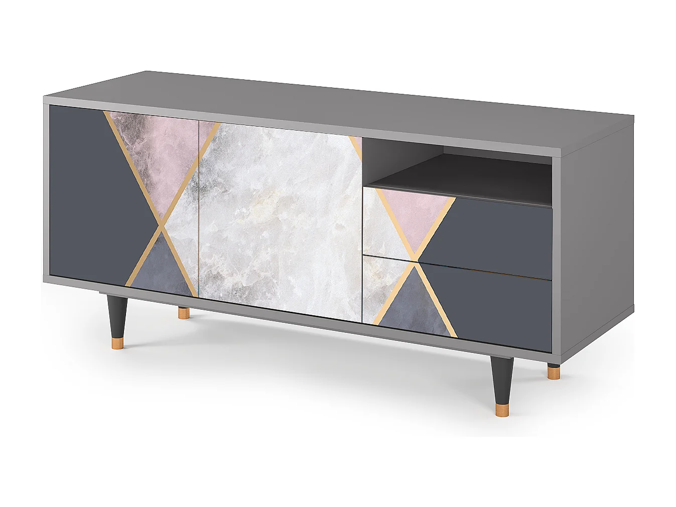 Meuble TV - 125х56х41 cm - T7 - Ideal Harmony, Gris