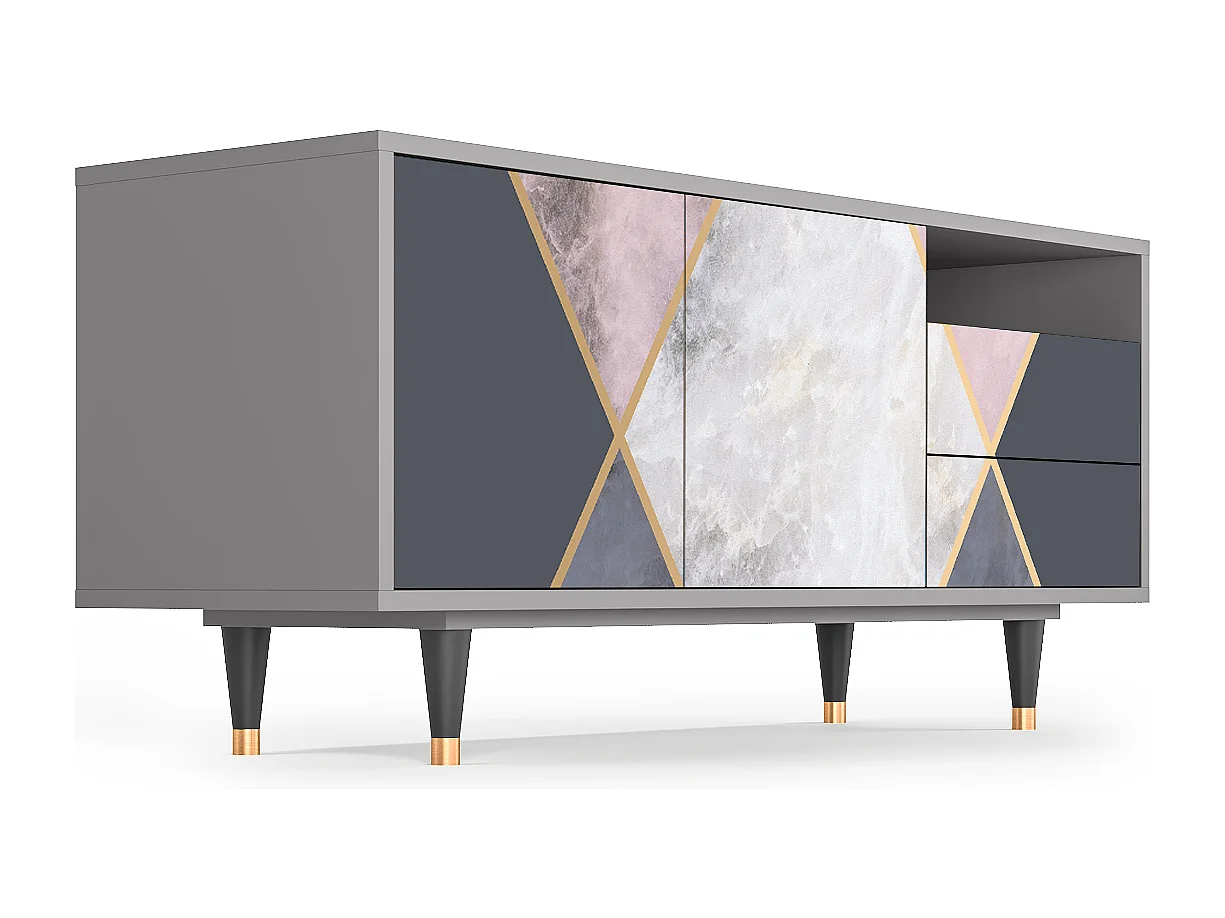 Meuble TV - 125х56х41 cm - T7 - Ideal Harmony, Gris