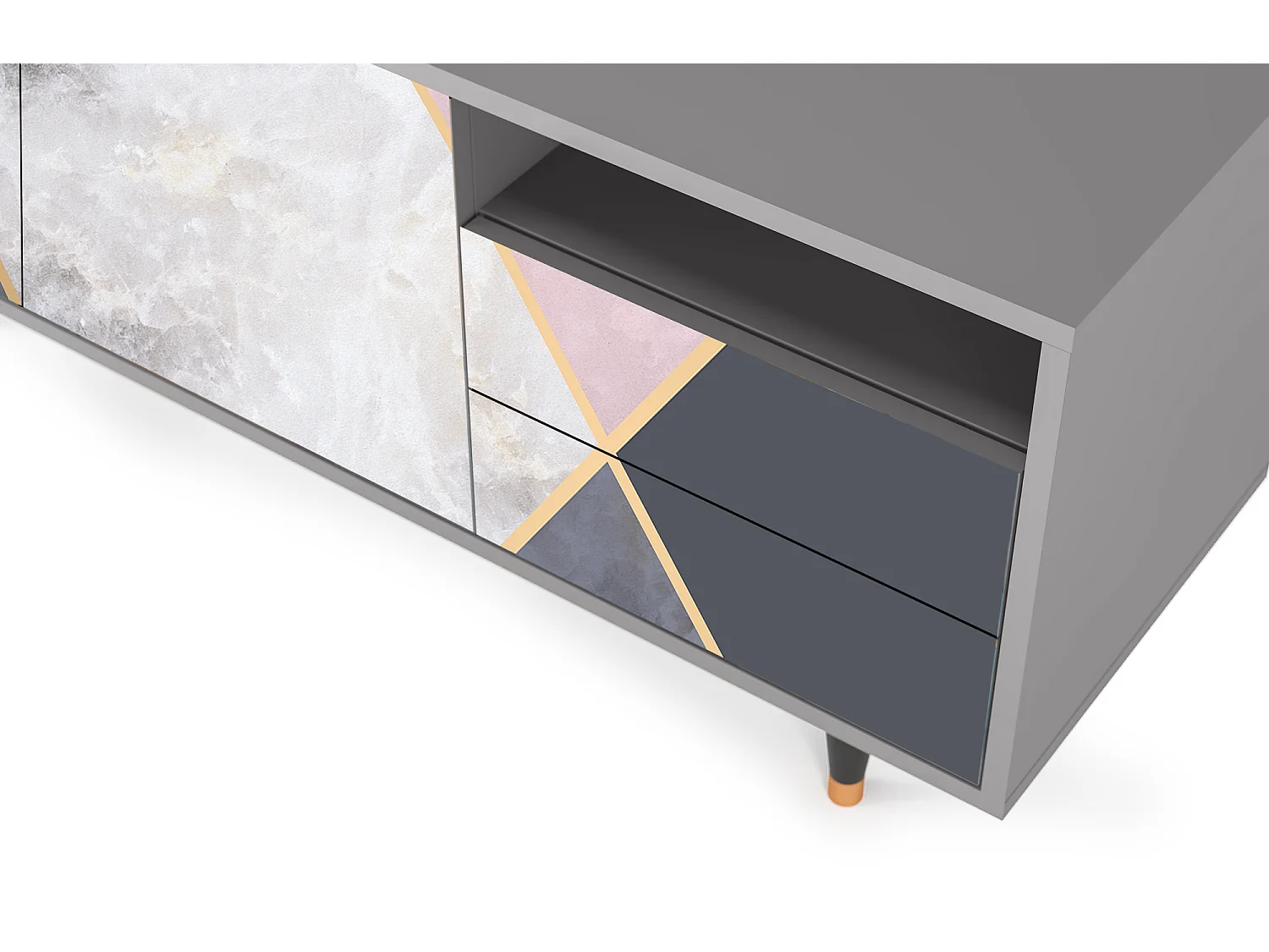 Meuble TV - 125х56х41 cm - T7 - Ideal Harmony, Gris