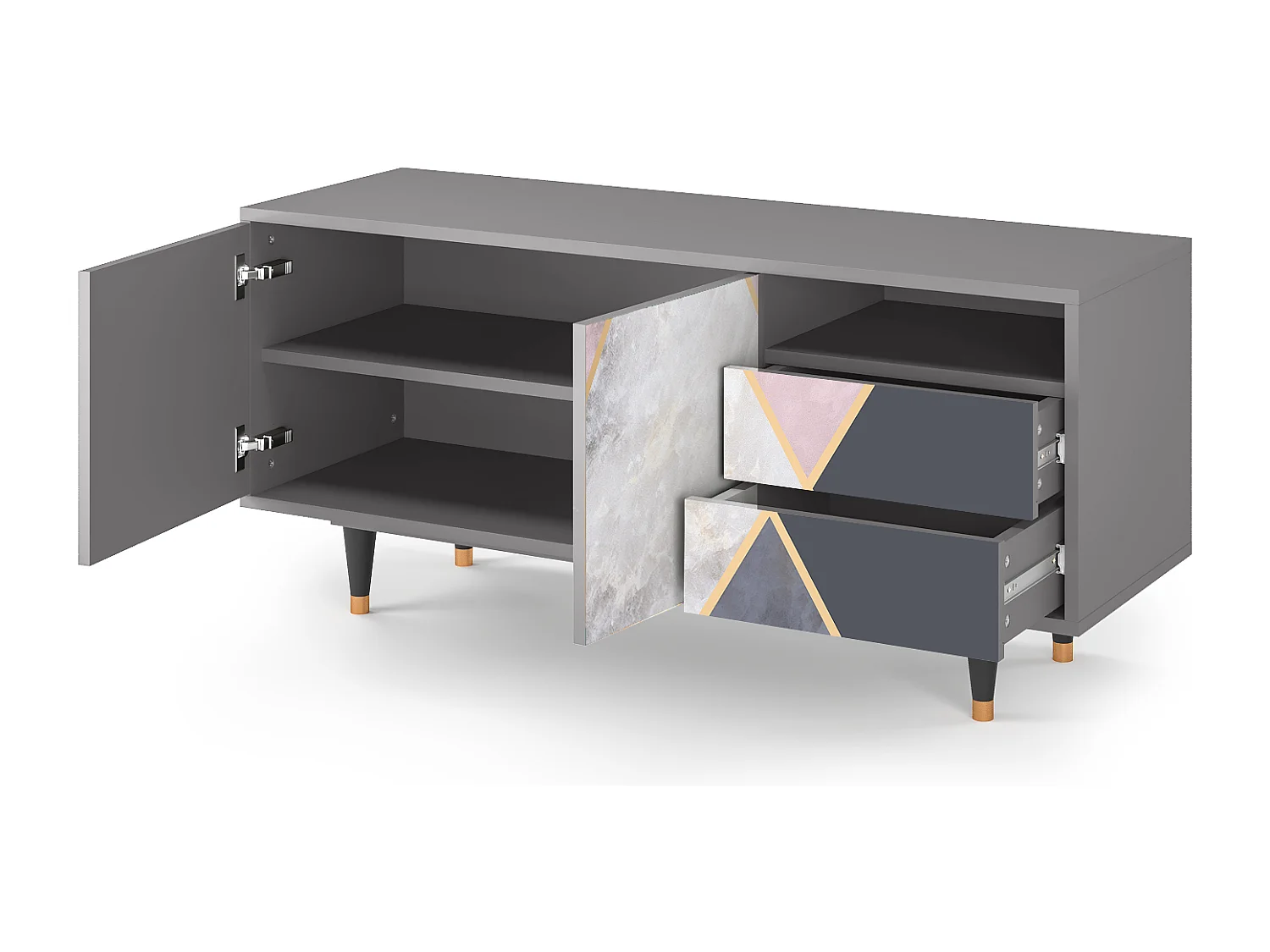 TV-meubel - 125х56х41 cm - T7 - Ideal Harmony, Grijs