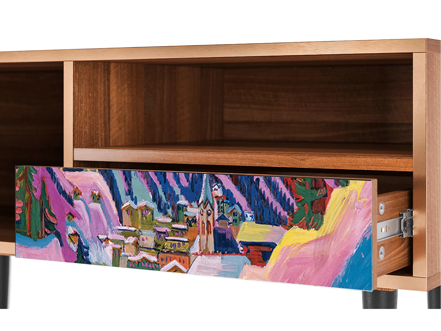 Mueble de TV - 115х59х48 cm - T3 - Davos Winter, Nogal