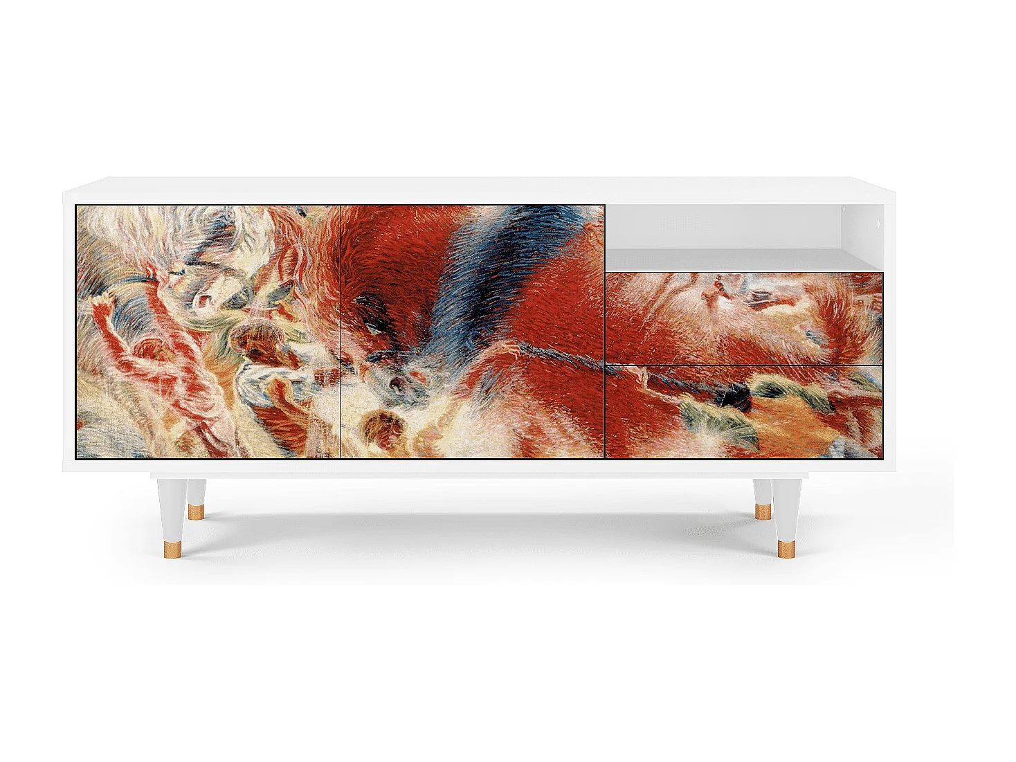 Mobile TV - 125х56х41 cm - T7 - The City Rises, Bianco