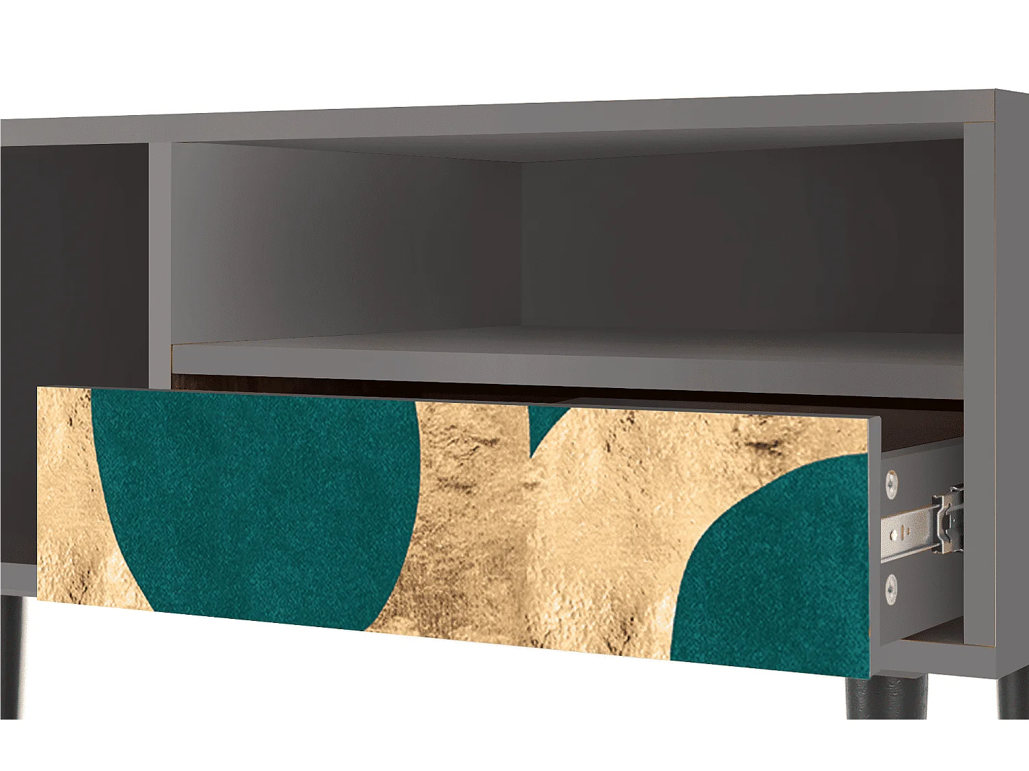 Meuble TV - 115х59х48 cm - T3 - Zircon Sphere, Gris