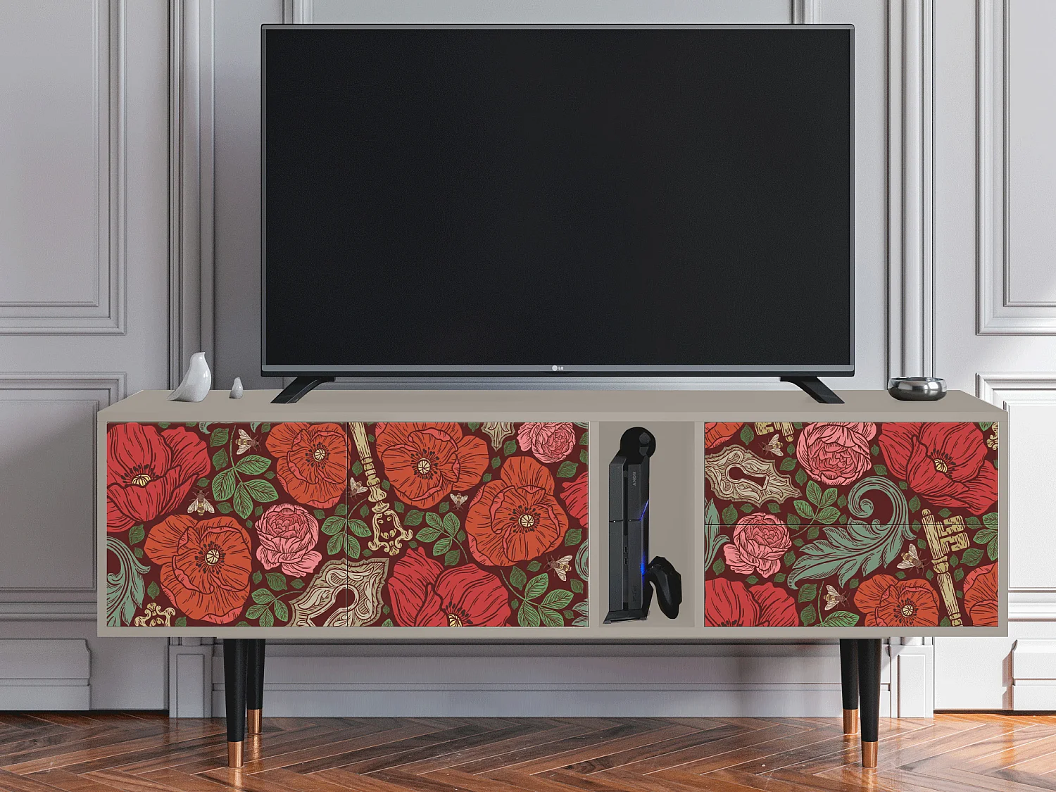 Mueble de TV - 170х69х48 cm - T1 - Poppy Garden, Areia