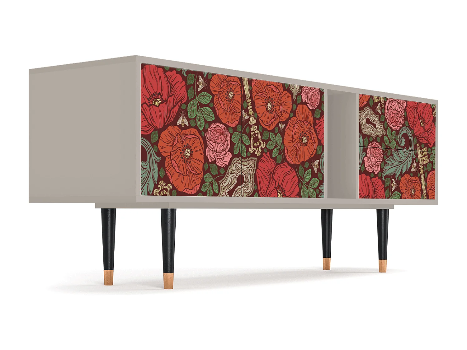 Mueble de TV - 170х69х48 cm - T1 - Poppy Garden, Areia