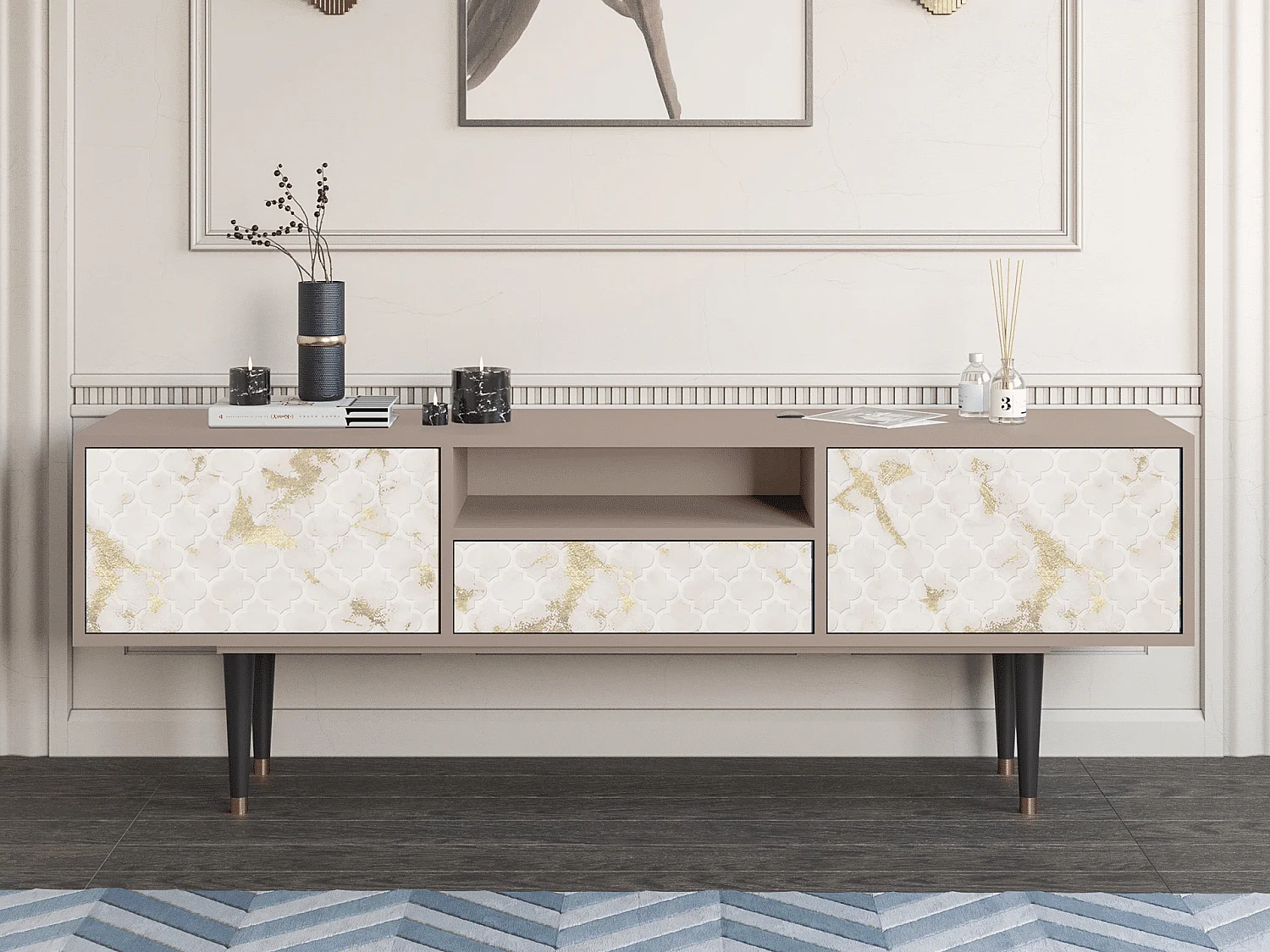 TV-meubel - 170х59х41 cm - T6 - Sahara desert, Latte