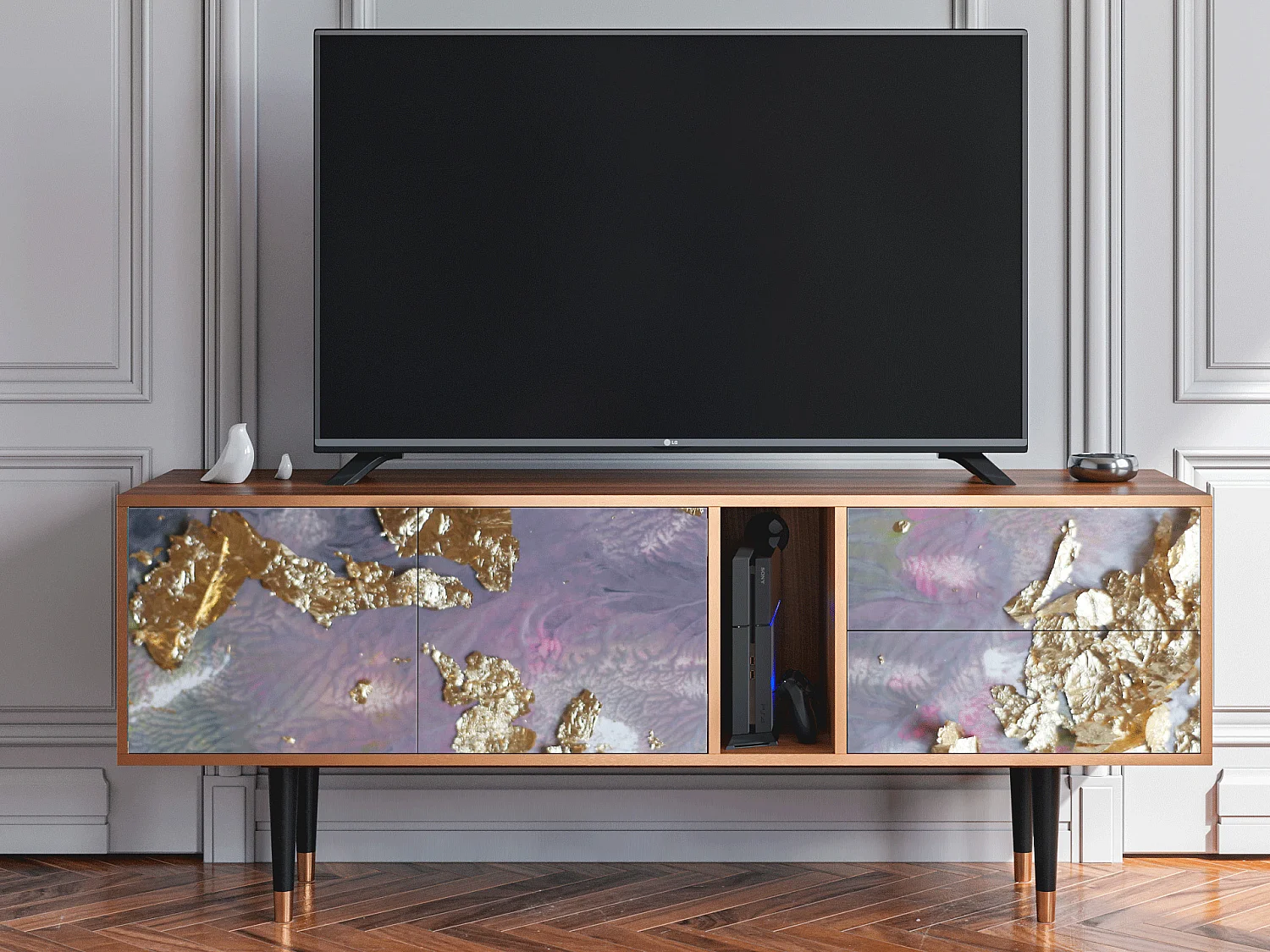 TV-Möbel - 170х69х48 cm - T1 - Planet Earth, Walnuss