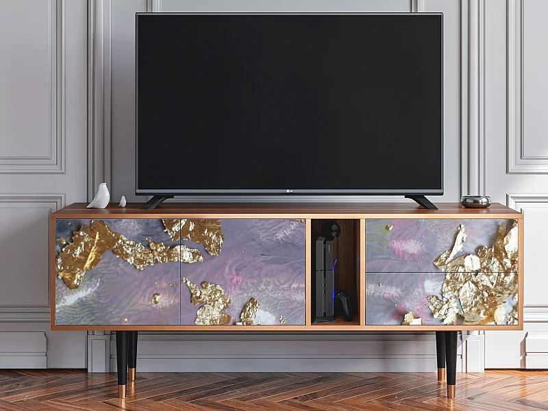 Szafka RTV - 170х69х48 cm - T1 - Planet Earth, Orzech