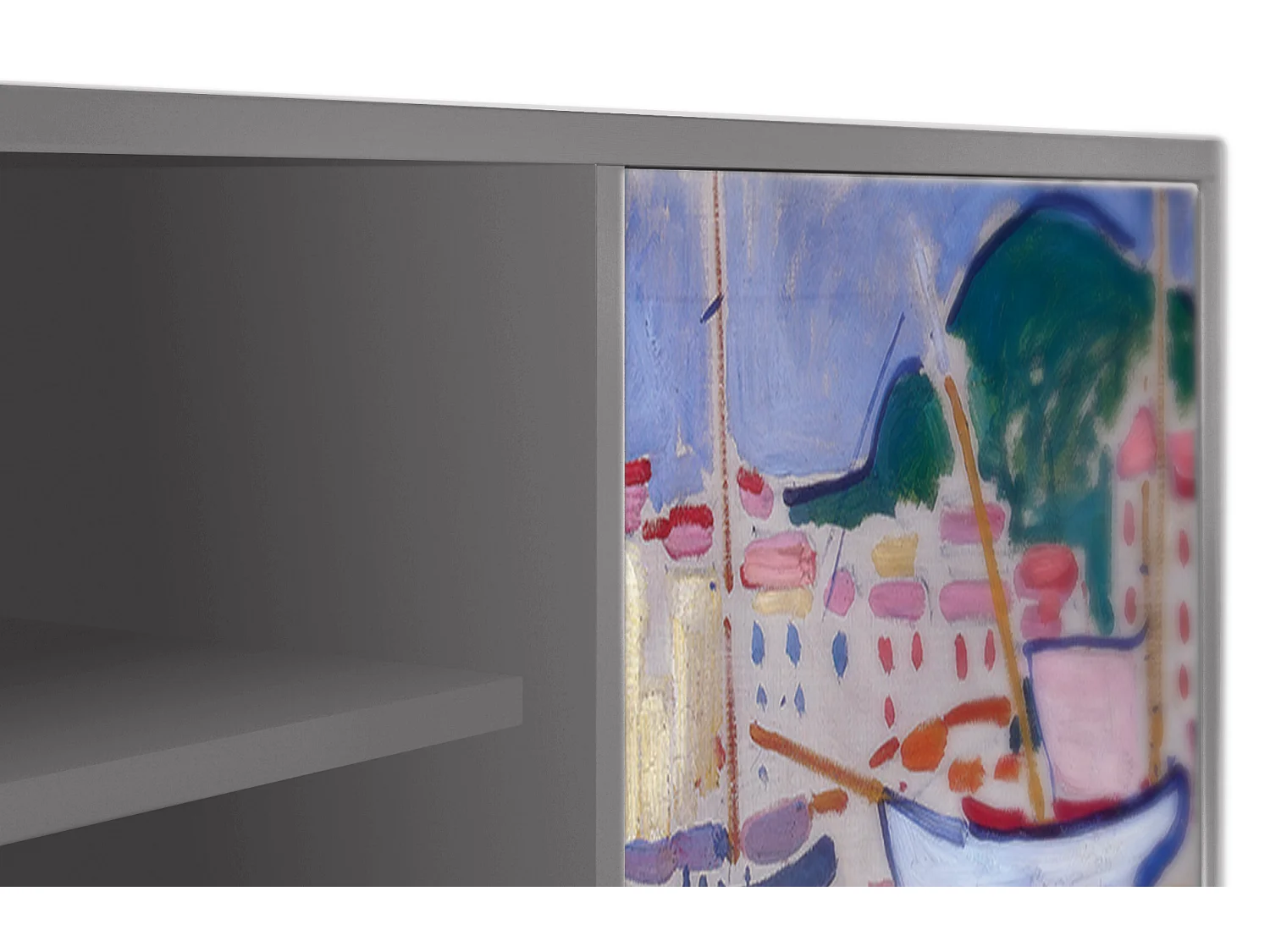 Meuble TV - 170х69х48 cm - T2 - The Port of Collioure , Gris