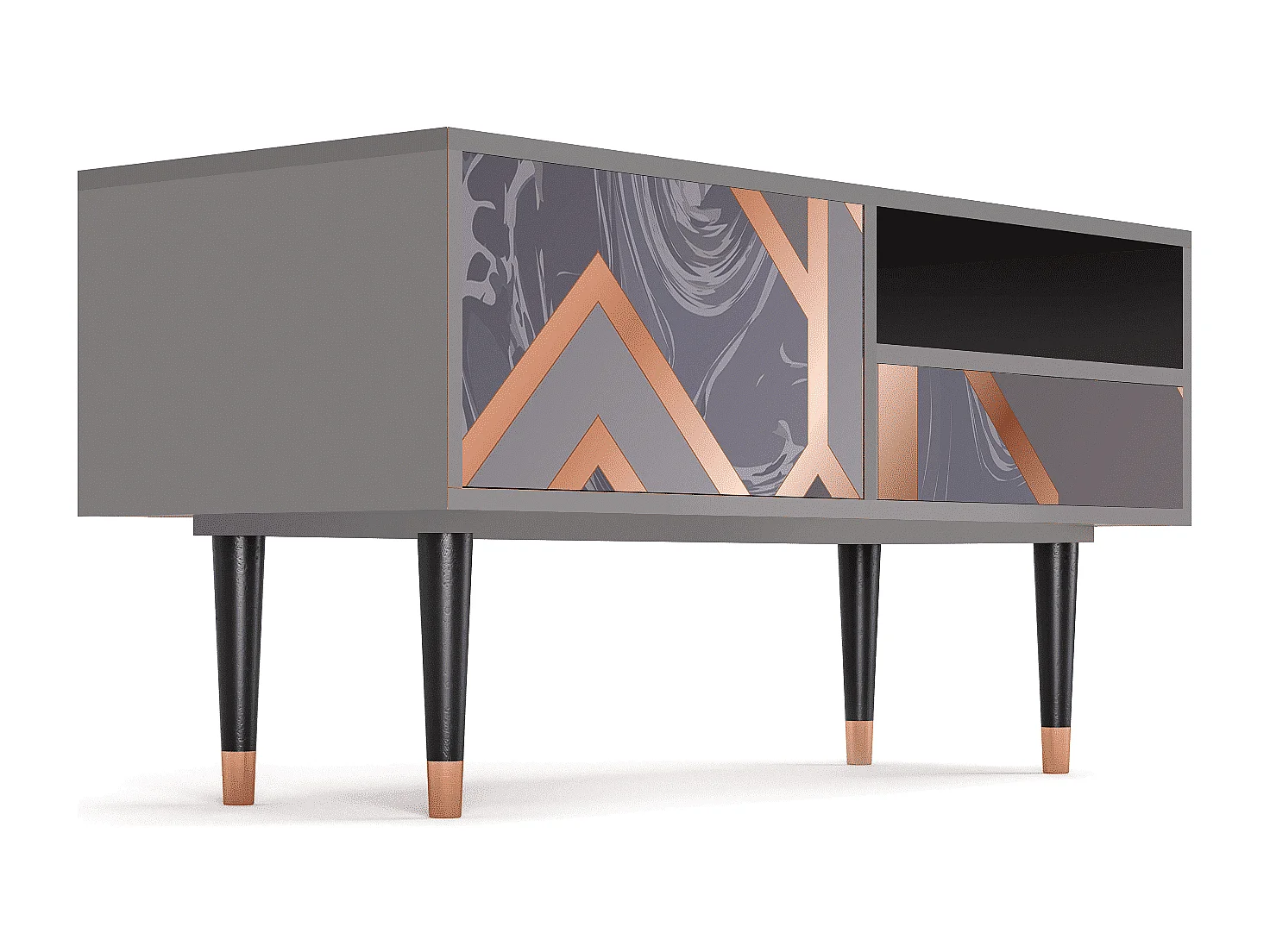 Meuble TV - 115х59х48 cm - T3 - Taupe Anatomy, Gris