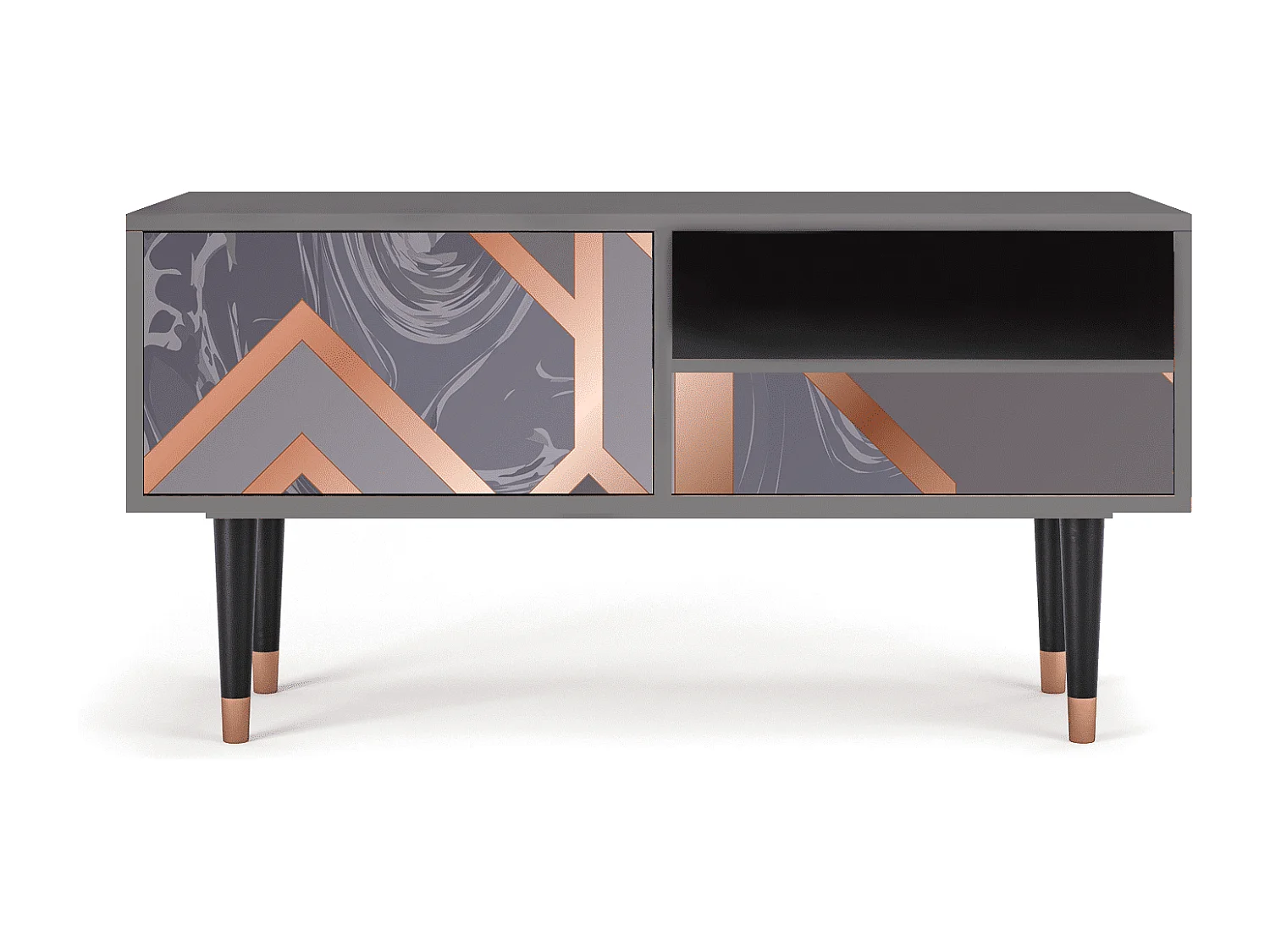 Mueble de TV - 115х59х48 cm - T3 - Taupe Anatomy, Gris