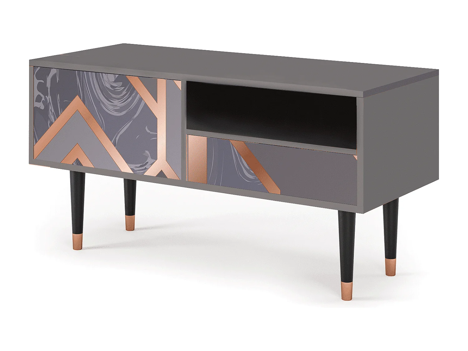 Mueble de TV - 115х59х48 cm - T3 - Taupe Anatomy, Gris