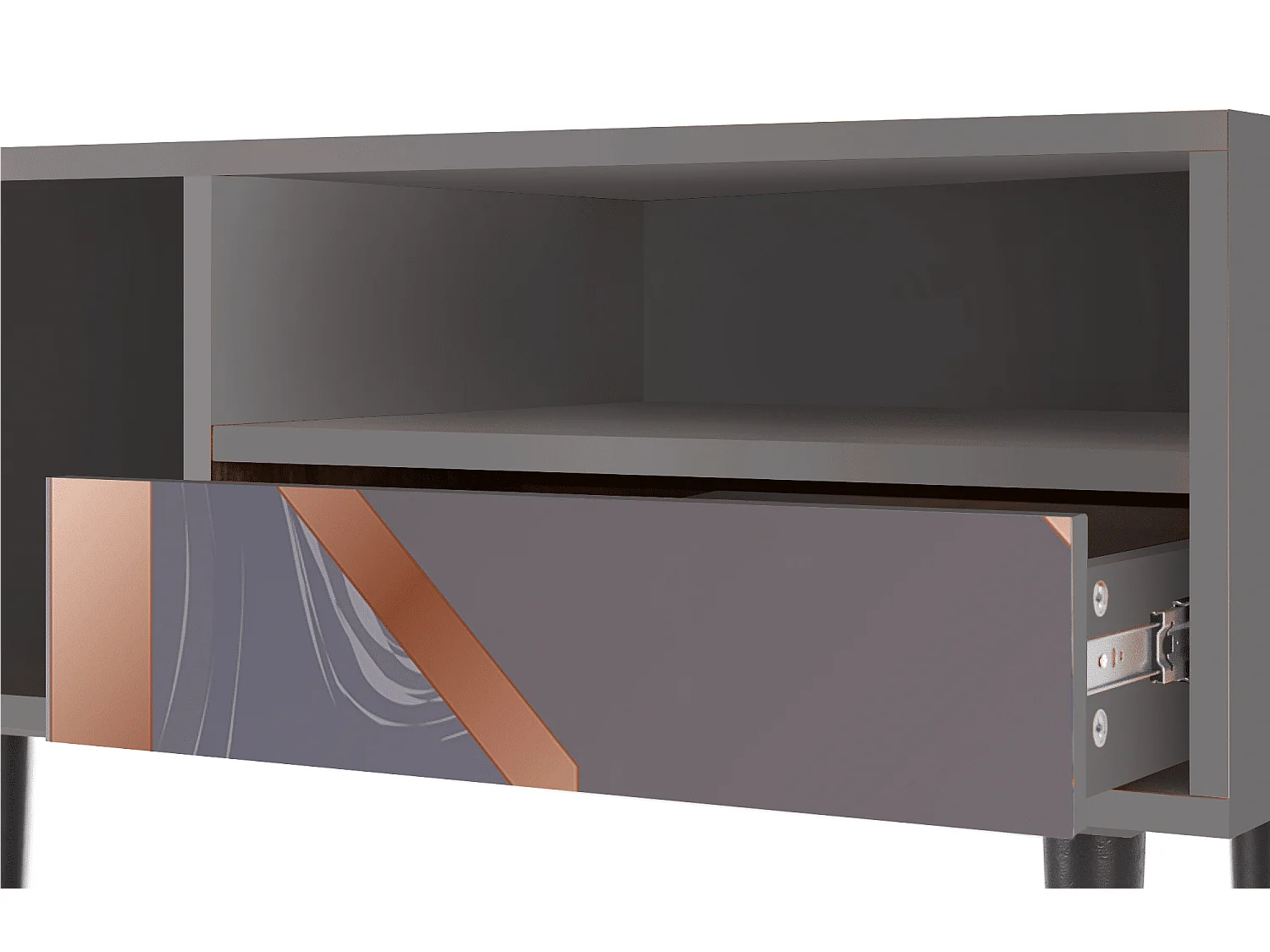 Meuble TV - 115х59х48 cm - T3 - Taupe Anatomy, Gris