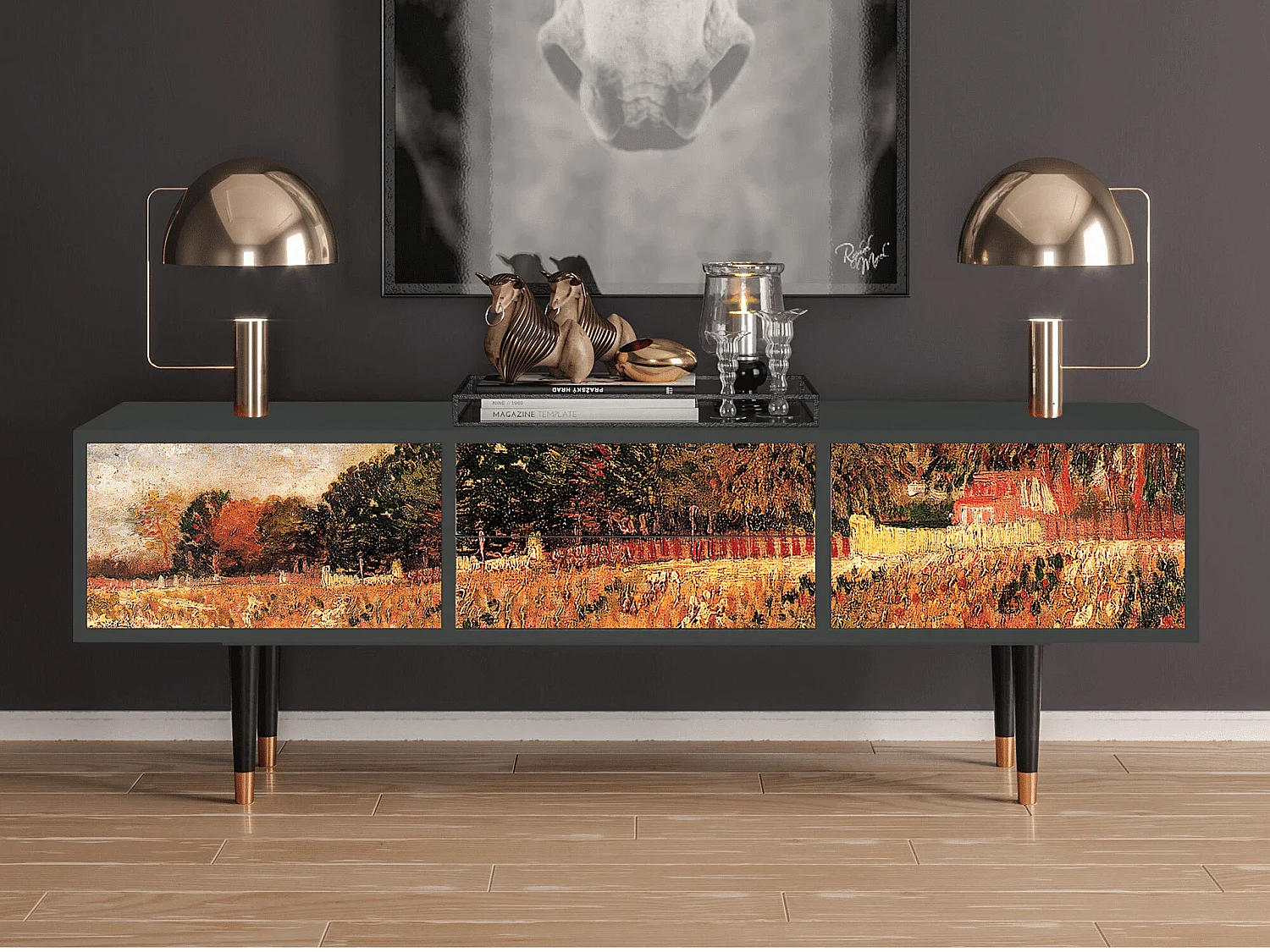 Mueble de TV - 170х59х48 cm - T4 - The Banks, Antracite