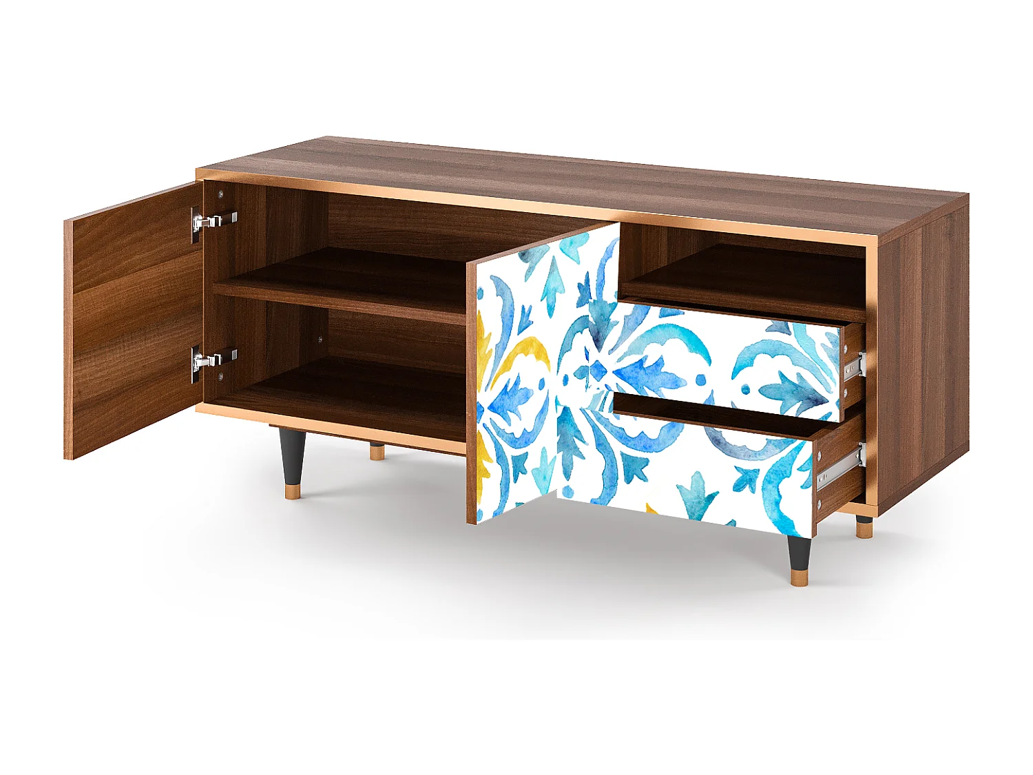 TV-meubel - 125х56х41 cm - T7 - Lisbon Flover, Walnoot