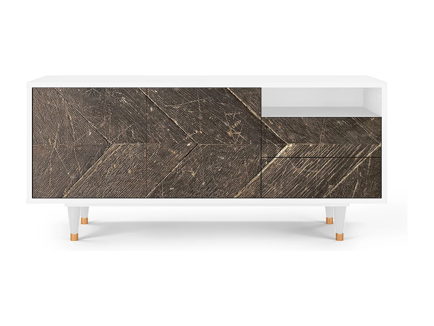 Meuble TV - 125х56х41 cm - T7 - Wise Tree, Blanc