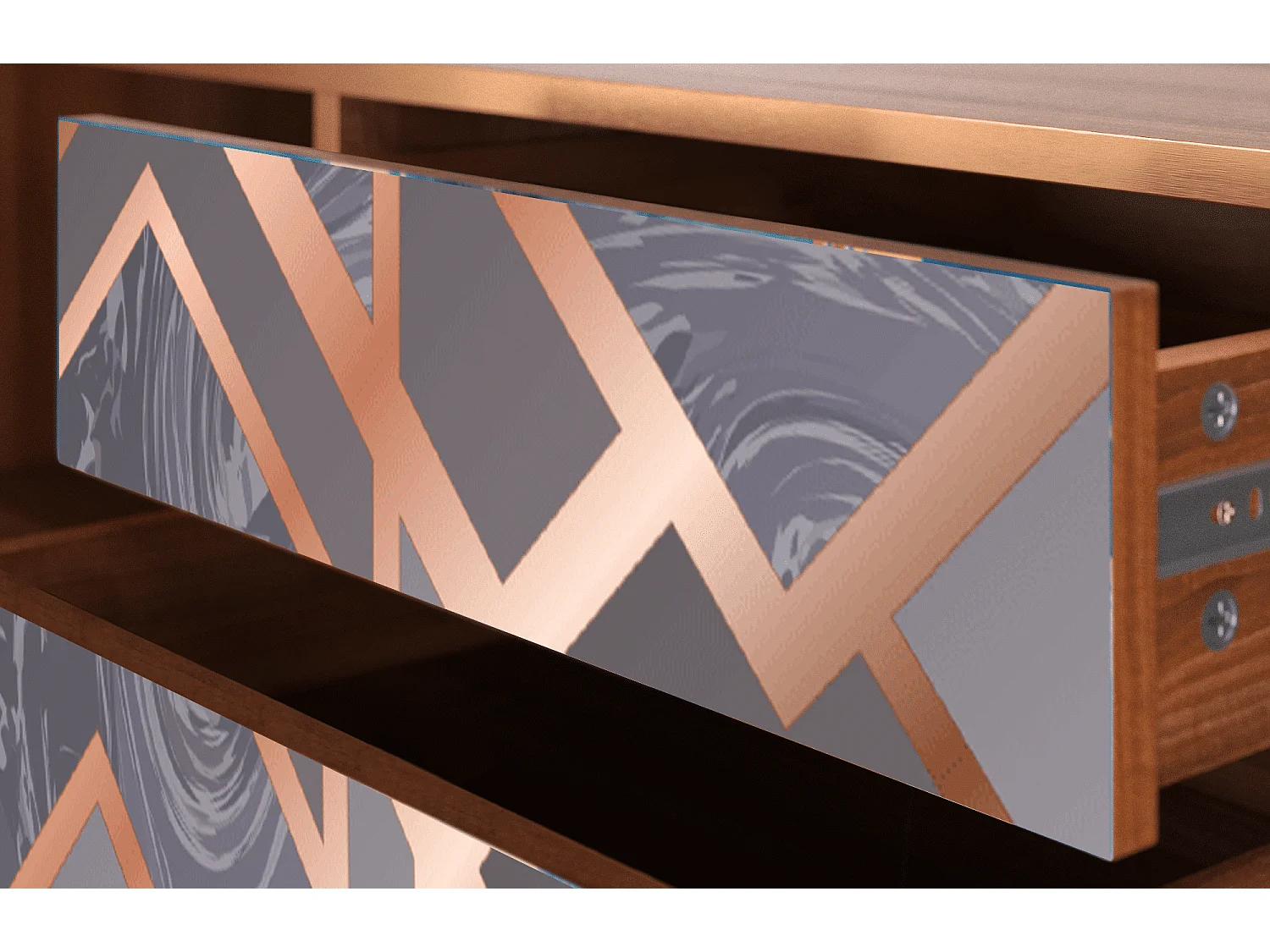 TV-Möbel - 170х59х48 cm - T4 - Taupe Anatomy, Walnuss