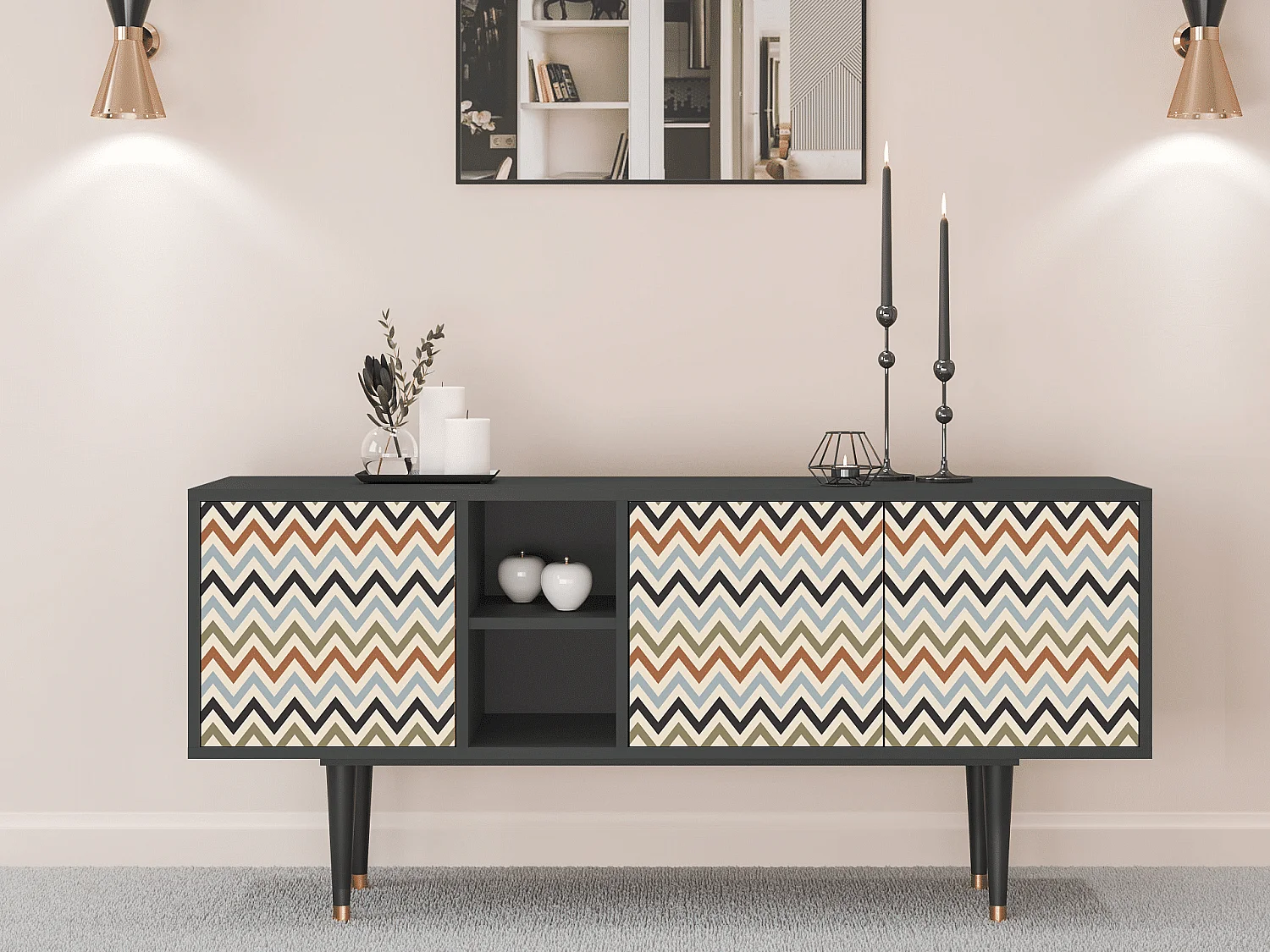 Mobile TV - 150х69х41 cm - T5 - Bright Ripple, Antracite