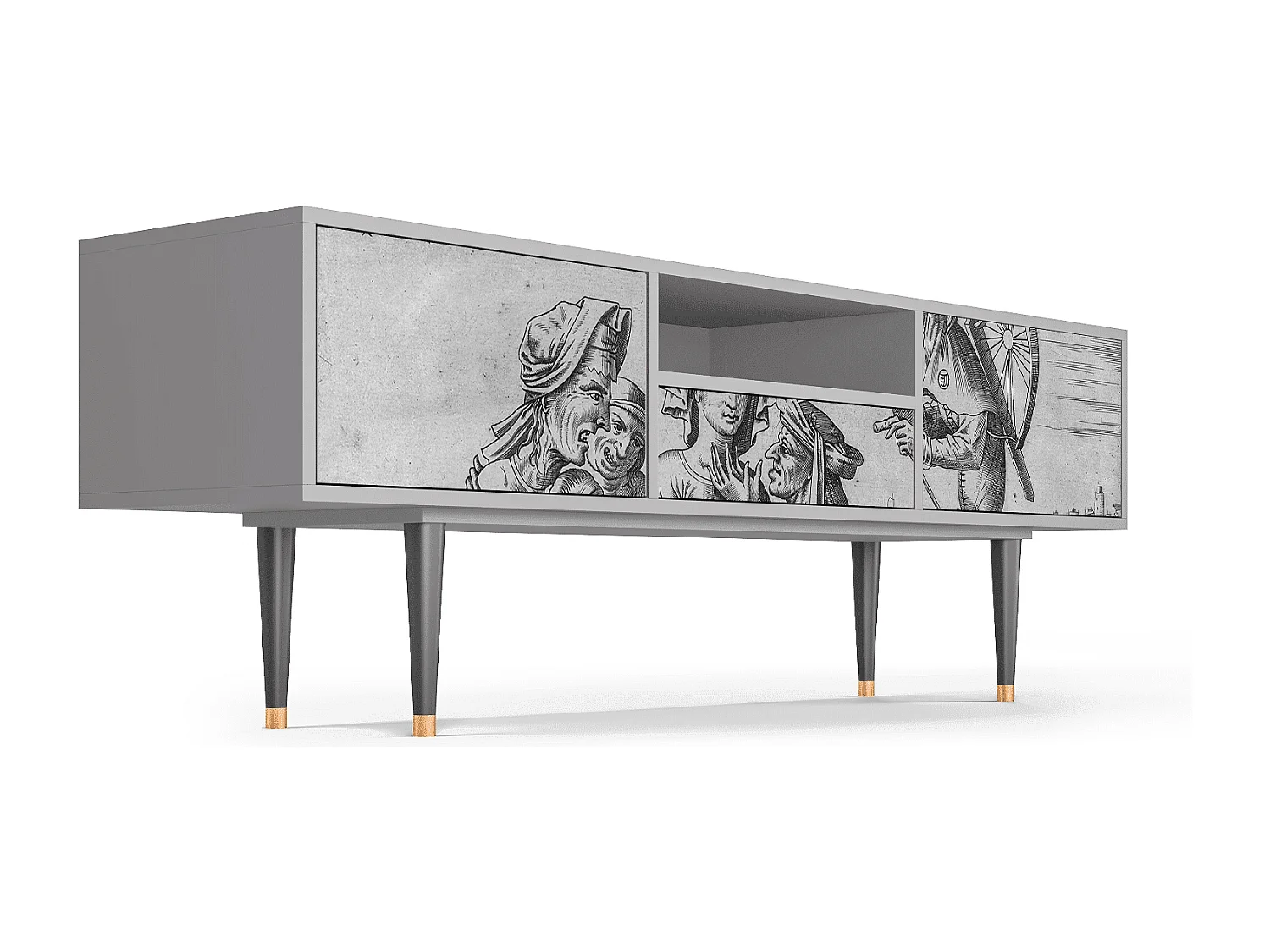 Meuble TV - 170х59х41 cm - T6 - Blau Schuyte, Gris