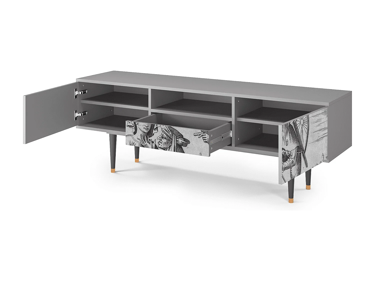 Meuble TV - 170х59х41 cm - T6 - Blau Schuyte, Gris