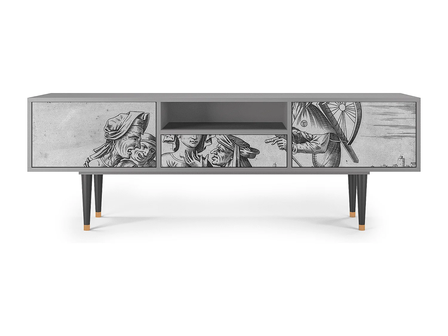 Mueble de TV - 170х59х41 cm - T6 - Blau Schuyte, Gris