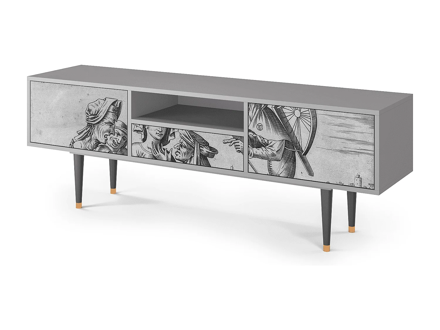 Mueble de TV - 170х59х41 cm - T6 - Blau Schuyte, Gris