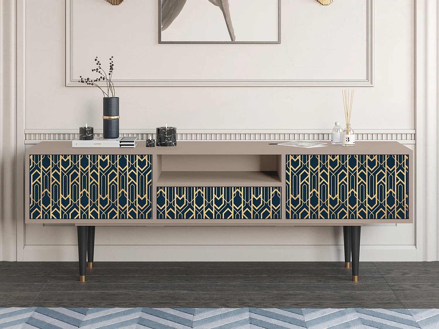 Mobile TV - 170х59х41 cm - T6 - Golden Empire, Latte