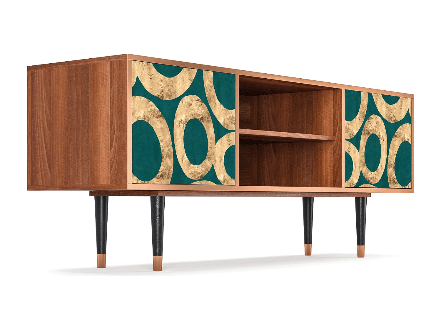 Mobile TV - 170х69х48 cm - T2 - Zircon Sphere, Noce