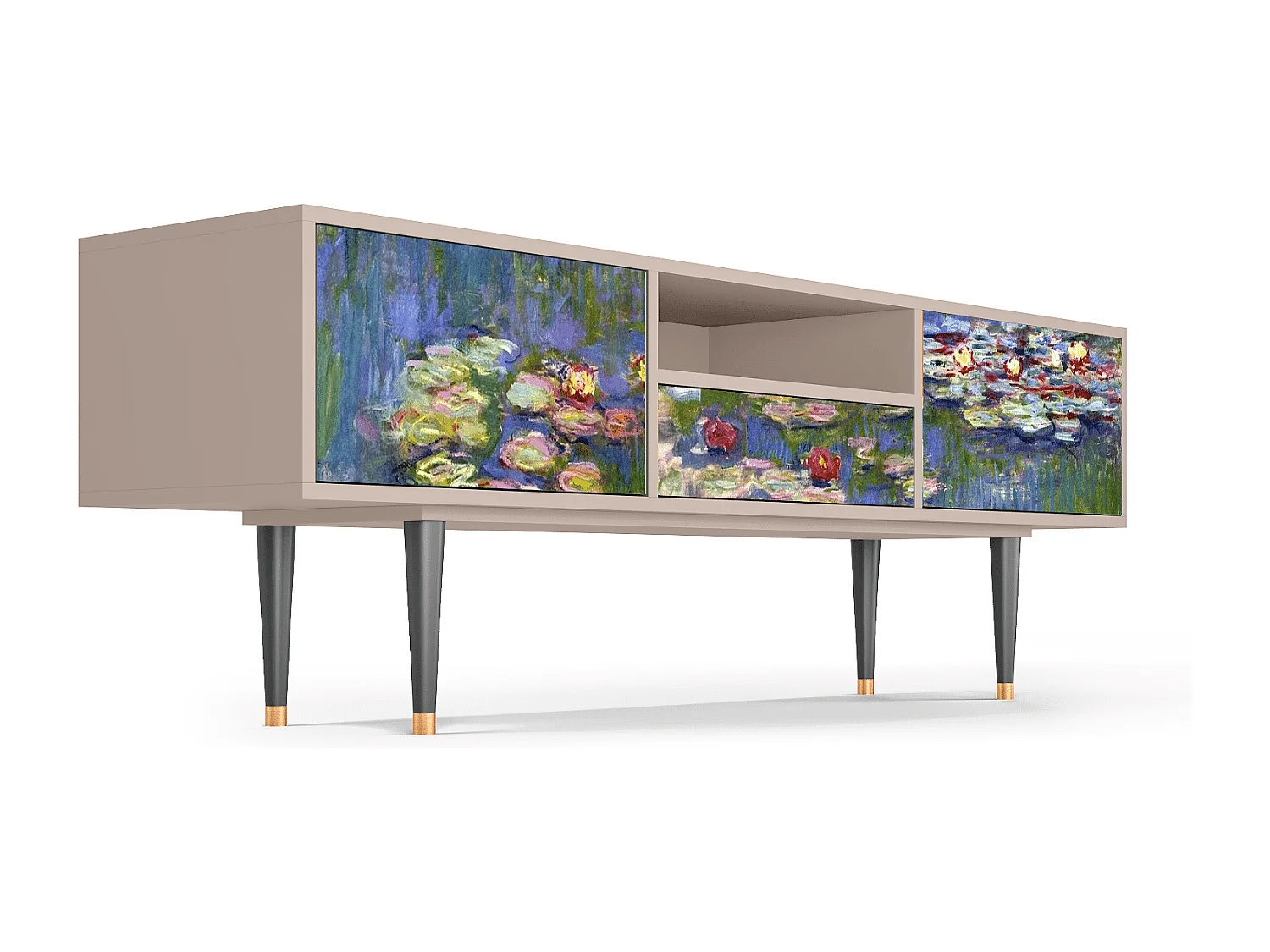Meuble TV - 170х59х41 cm - T6 - The water lily pond  , Latte