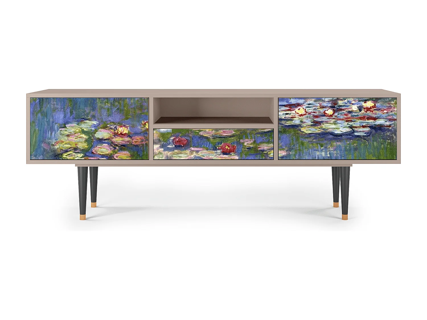 Meuble TV - 170х59х41 cm - T6 - The water lily pond  , Latte