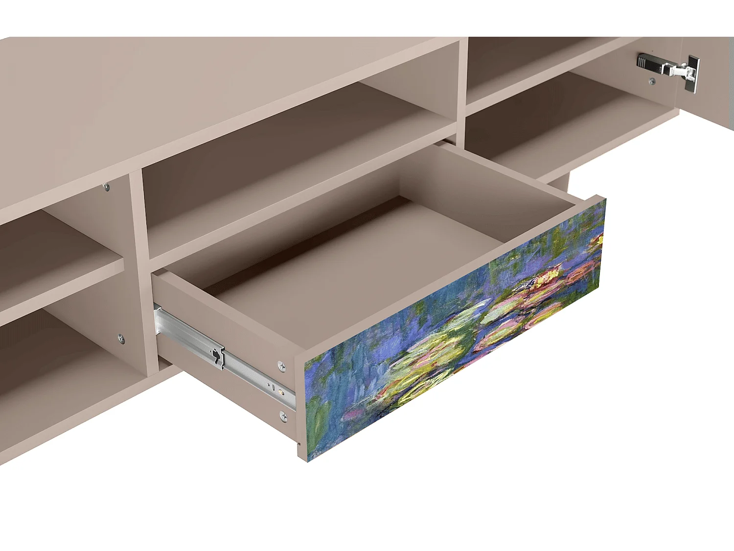 Meuble TV - 170х59х41 cm - T6 - The water lily pond  , Latte