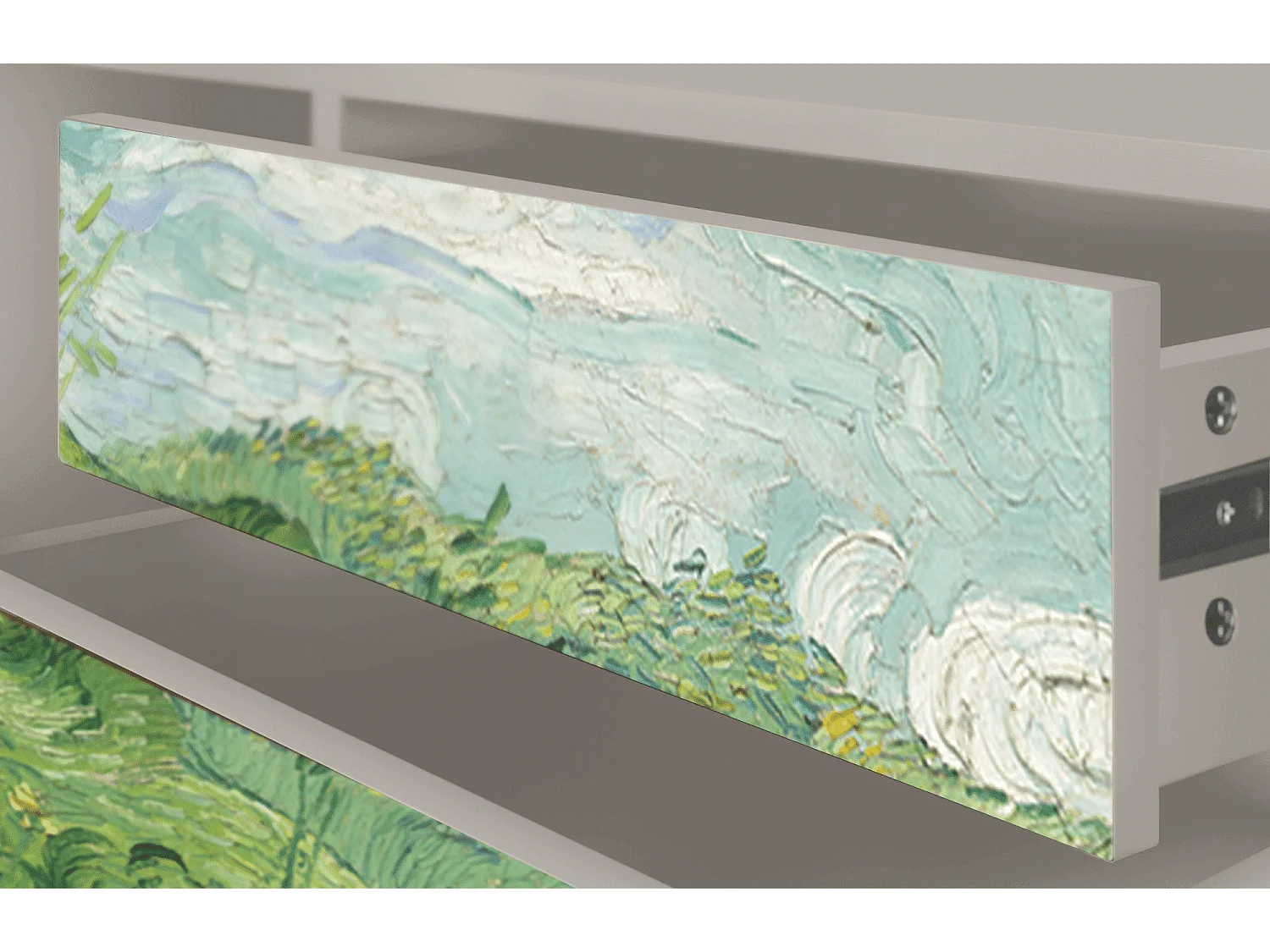 Mobile TV - 170х59х48 cm - T4 - Green Wheat Fields, Sabbia