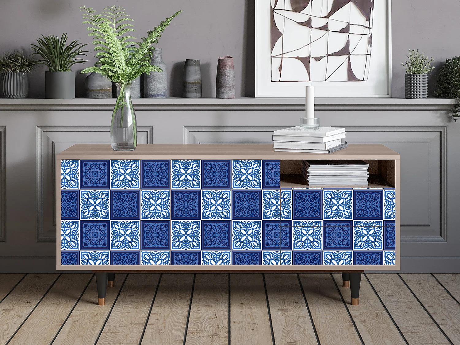 TV-Möbel - 125х56х41 cm - T7 - Light Path, Latte