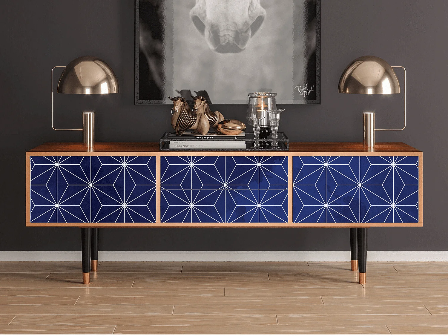 Meuble TV - 170х59х48 cm - T4 - Milky Way, Noyer