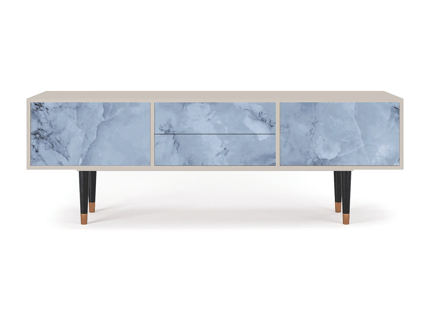 Szafka RTV - 170х59х48 cm - T4 - Feather Ice, Piaskowy