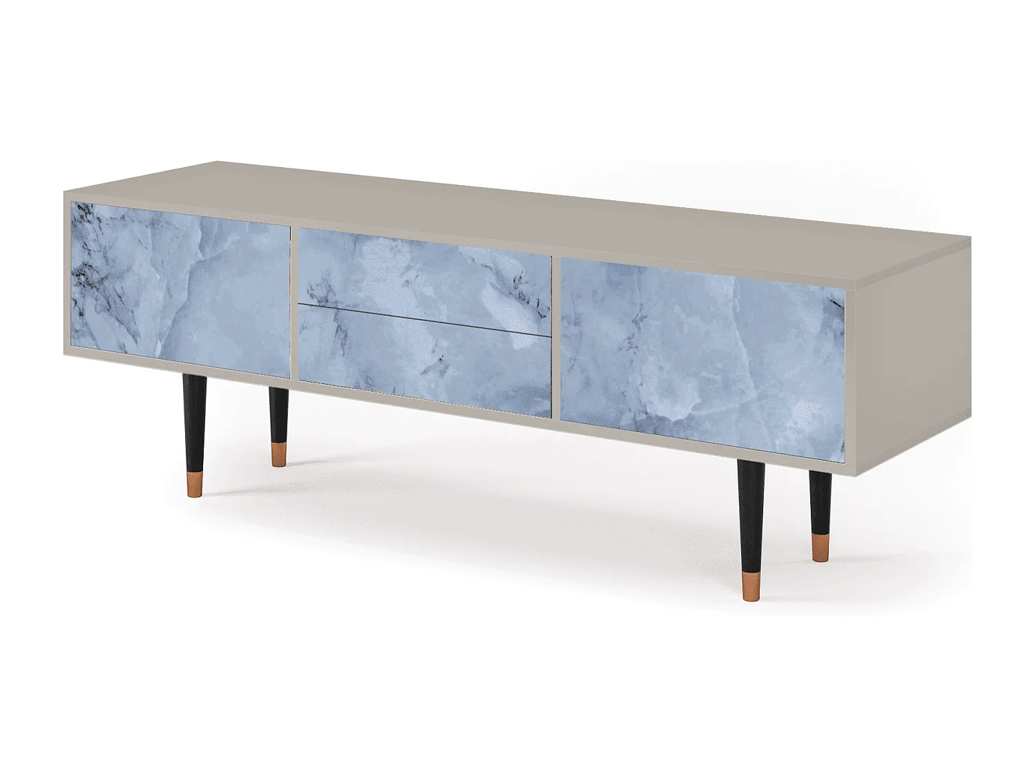 Szafka RTV - 170х59х48 cm - T4 - Feather Ice, Piaskowy