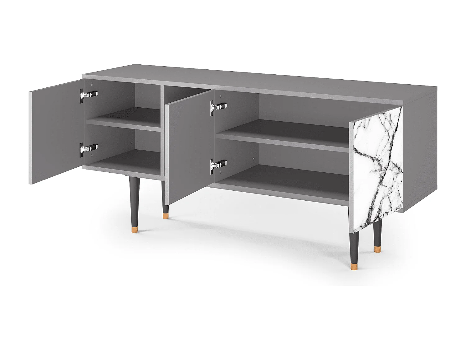 Szafka RTV - 150х69х41 cm - T5 - Raven Marble, Szary