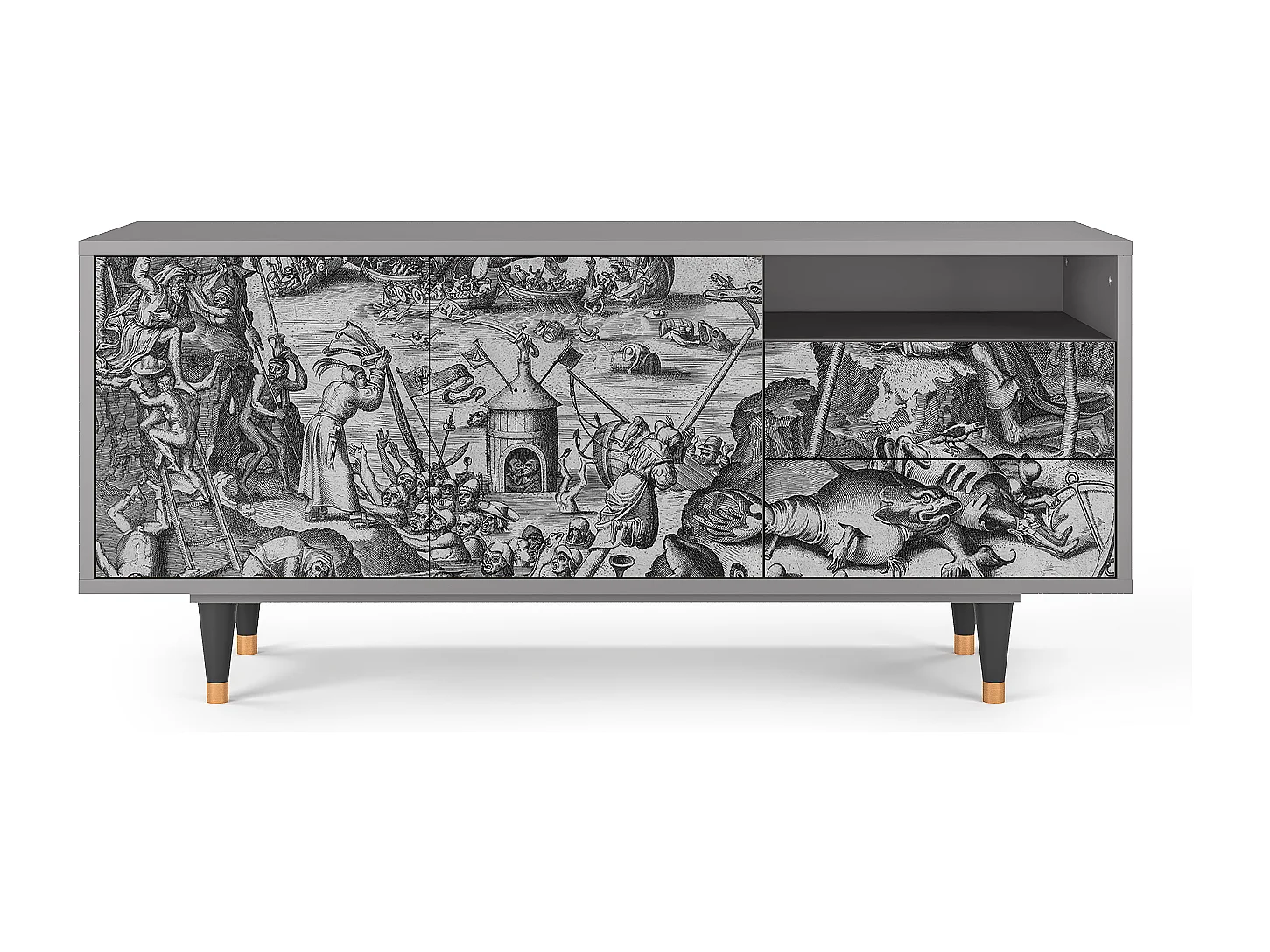 Mueble de TV - 125х56х41 cm - T7 - The Temptation, Cinza