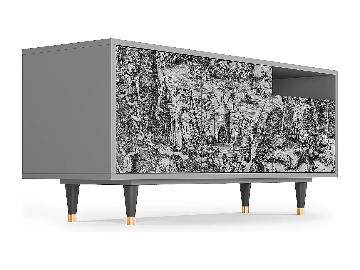 Mueble de TV - 125х56х41 cm - T7 - The Temptation, Cinza