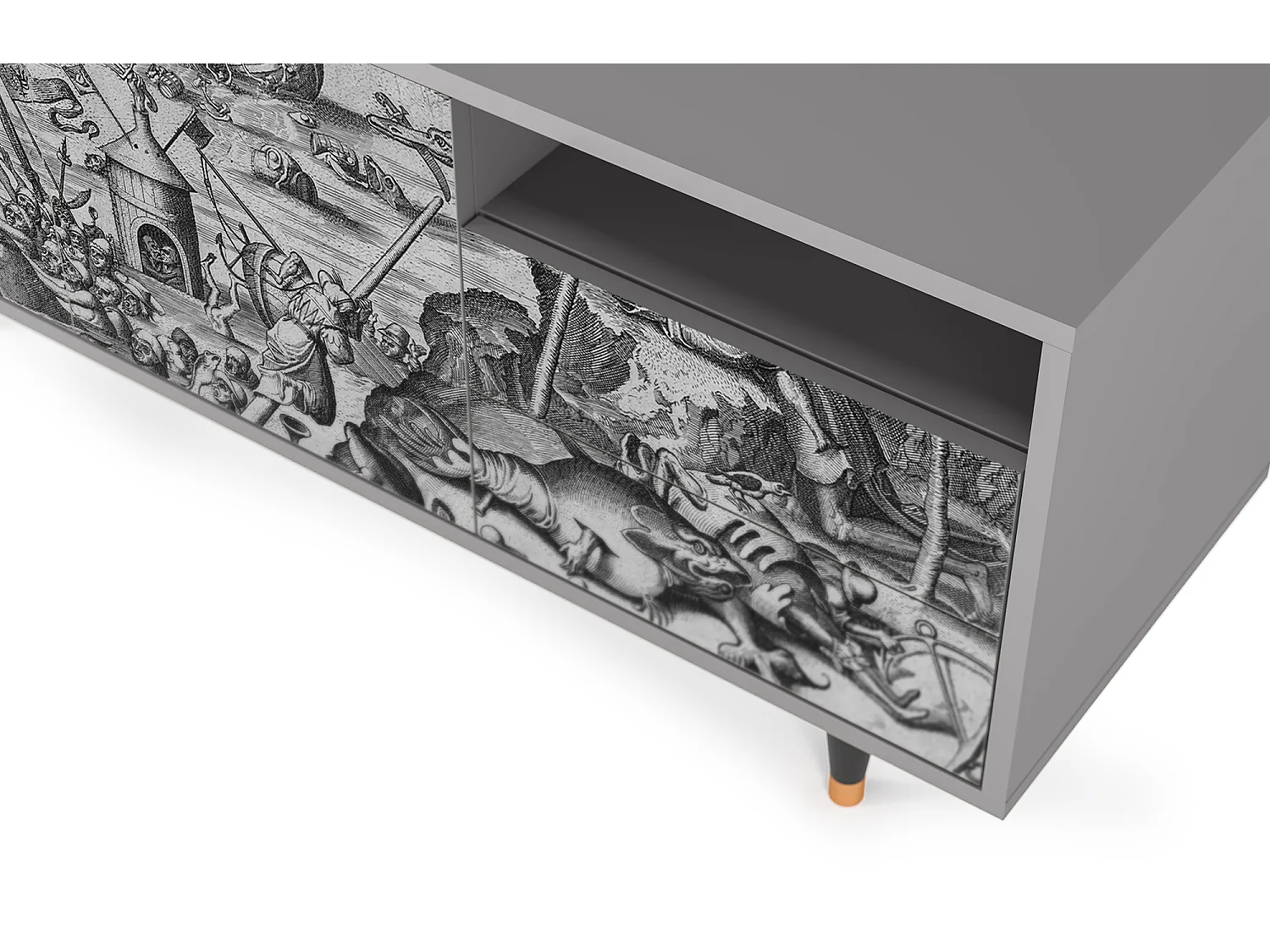 Mueble de TV - 125х56х41 cm - T7 - The Temptation, Cinza