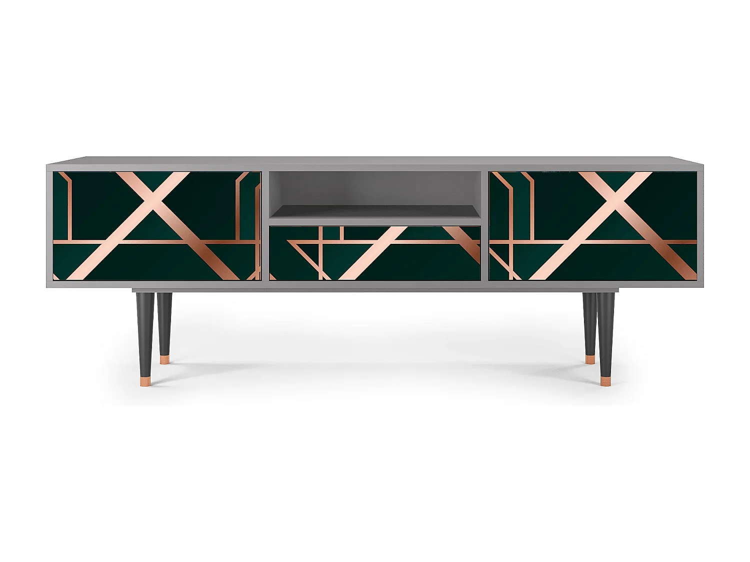 Meuble TV - 170х59х41 cm - T6 - Emerald Gatsby, Gris