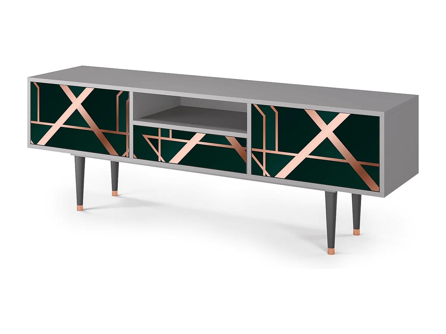 Meuble TV - 170х59х41 cm - T6 - Emerald Gatsby, Gris