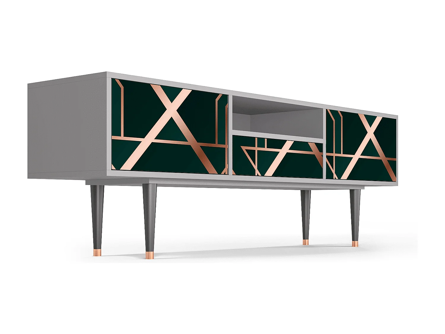 Meuble TV - 170х59х41 cm - T6 - Emerald Gatsby, Gris