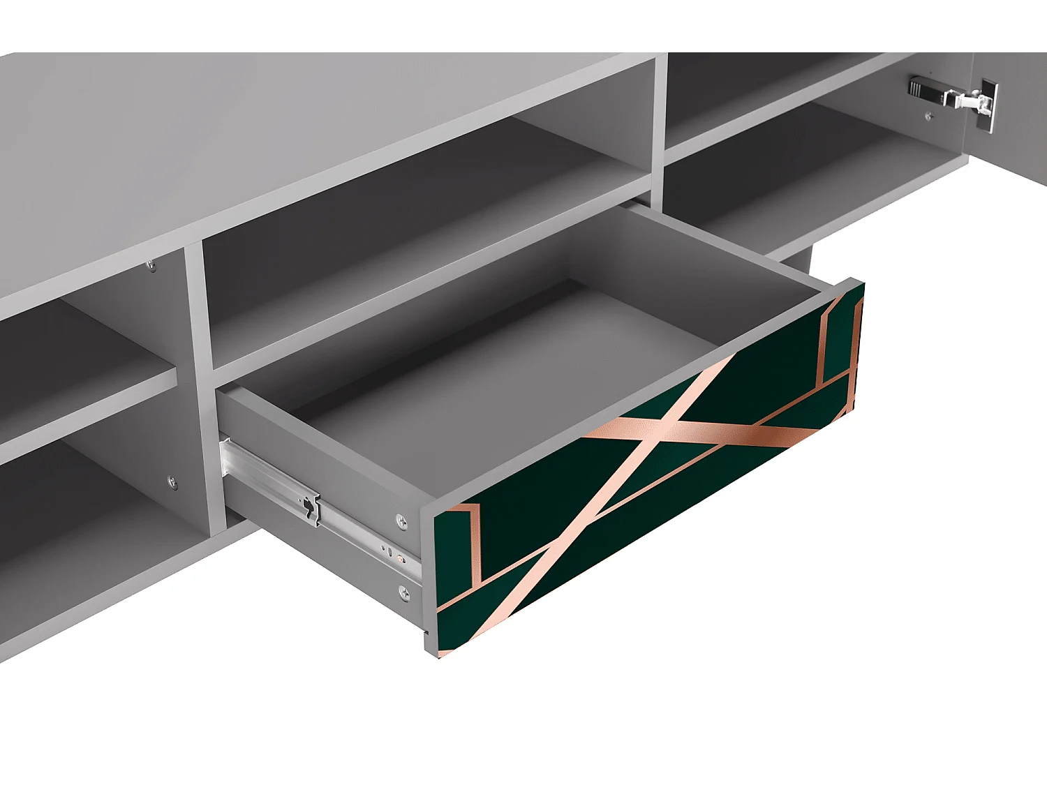 Meuble TV - 170х59х41 cm - T6 - Emerald Gatsby, Gris